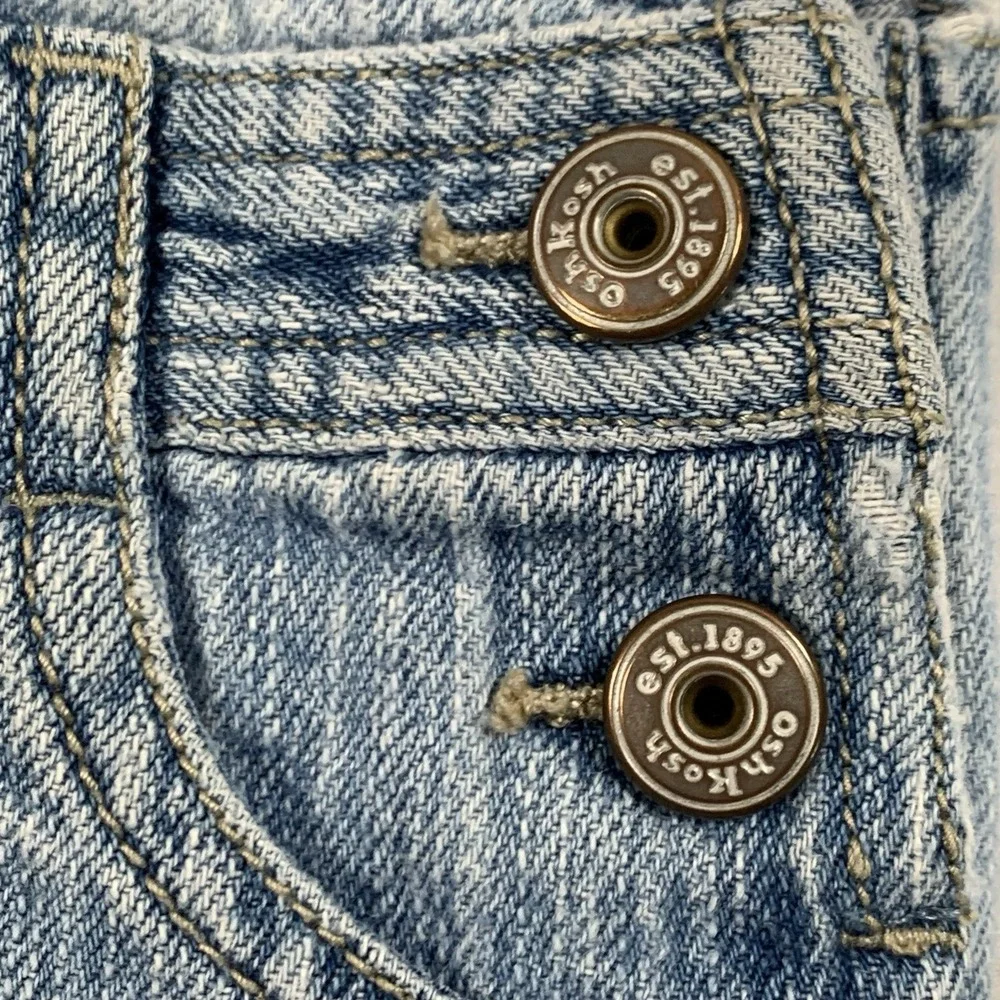 Osh Kosh‎ B'Gosh Girls 18M Blue Jean Denim Overalls Vestbak Butterfly Embroidery